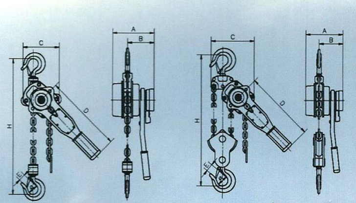 手扳葫蘆產品結構圖